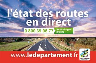 Numéro vert voirie On peut voir une affiche de l'état des routes en direct