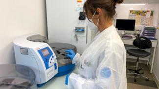 tests covid19 public labos On peut voir une personne médicale en train de faire des analyses pour le covid 19