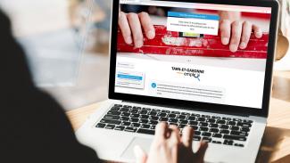 Une personne utilisant un ordinateur portable pour accéder à un site web