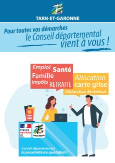 On peut voir une affiche des proximités des services publics du Tarn-et-Garonne 