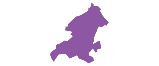 Le canton Quercy - Aveyron en violet 