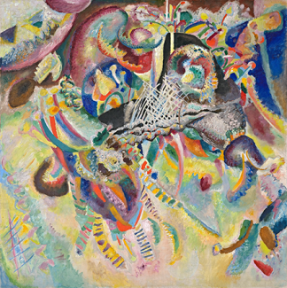 Kandisky, Fugue 1914 On peut voir un tableau plein de couleur de Kandisky de Fugue en 1914