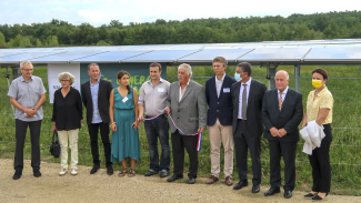 Valorem Montbartier photo voltaique On peut voir le Président Weill en plein Inauguration du Valorem Montbartier
