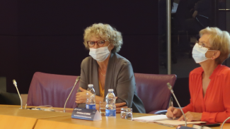 TGN On peut voir une femme en plein conférence du TGN