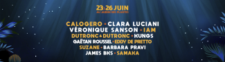 Programme de l'édition 2022 de Montauban en scènes avec le noms des chanteurs/groupes présents lors de ce festival
