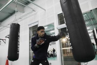 Théo Ticout, boxeur en équipe de France  Le jeune boxeur Théo Ticout, lors d'une séance d'entraînement