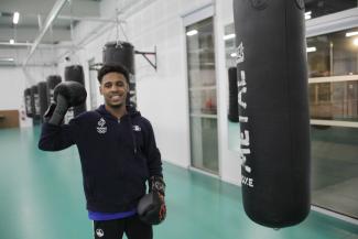 Théo Ticout, boxeur en équipe de France  Le jeune boxeur Théo Ticout, lors d'une séance d'entraînement
