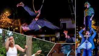 Évènement "Nuit de l'abbaye-flânerie artistique" à l'abbaye de Belleperche Collage de plusieurs photos de personnes en train de réaliser une activité artistique lors de la Nuit de l'abbaye