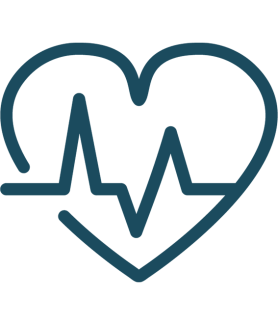 Un coeur avec une fréquence cardiaque à l'intérieure 