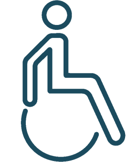 Pictogramme représentant une personne à mobilité réduite (en fauteuil roulant)
