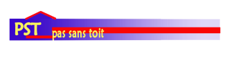 Logo "Pas sans toit" Logo violet et rose Pas Sans Toit