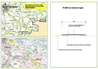 Carte pour les travaux de reprofilement Carte pour les travaux de reprofilement avec les détails des reprofilements de chaussée
