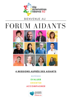 Affiche de l'édition 2022 du forum des aidants Affiche de l'édition 2022 du forum des aidants avec un collage de photos de plusieurs têtes de personnes