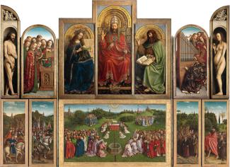 Photo du retable "l'Agneau mystique" des frères Van Eyck 
