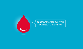 Affiche du Don du sang Affiche du Don du sang avec le pictogramme d'une goutte de sang