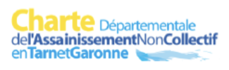 Visuel Charte Départemental de l'Assainissement Non collectif en Tarn-et-Garonne Visuel bleu et jaune avec l'inscription Charte Départemental de l'Assainissement Non collectif en Tarn-et-Garonne