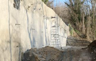 L'avancée du chantier de la RD78 Photo du mur de soutenement du chantier de la RD78