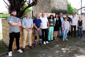 Visite du collège de Caussade pour le tri des bio-déchets Agents du département et personnels du collège Pierre Darasse lors d'un évènement sur le tri des bio-déchets