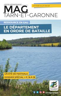 Couverture du Département Mag n°110 Juillet 2023 avec une photo d'un lac