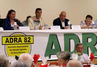 Assemblée de l'ADRA82 Michel Weill, Valérie Rabault et Morgan Tellier lors de l'assemblée de l'ADRA82