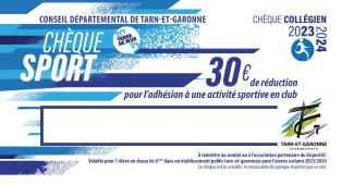 Photo d'un chèque-sport de 30 euros du CD82