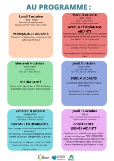 Programme semaine des aidants Affiche Programme semaine des aidants avec toutes les animations disponibles
