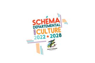 Logo Schéma départemental pour la culture 2022-2028 Logo coloré du Schéma départemental pour la culture 2022-2028 avec le logo du conseil départemental