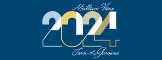 Visuel des Vœux 2024 Visuel avec l'inscription " Meilleurs Vœux 2024 Tarn-et-Garonne"