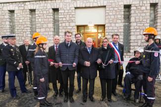 Montpezat-de-Quercy : hommage aux pompiers lors de l'inauguration du CIS  Michel Weill à Montpezat-de-Quercy lors de l'inauguration du nouveau Centre d'Incendie et de Secours