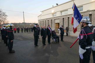 Montpezat-de-Quercy : hommage aux pompiers lors de l'inauguration du CIS Michel Weill à Montpezat-de-Quercy lors de l'inauguration du nouveau Centre d'Incendie et de Secours