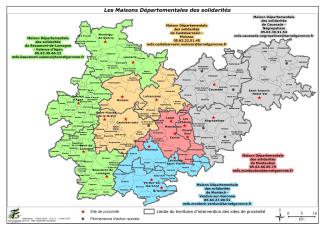 Carte des MDS du département 2022 Carte des maisons départementales de santé présentes dans le département identifié grâce à une étoile rouge sur la carte en 2022
