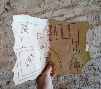 Évènement : chasse au trésor de l'abbaye de Belleperche Une carte au trésor dessinée