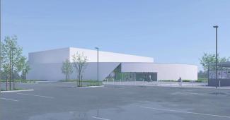 Photo du projet de construction du nouveau gymnase à Verdun sur Garonne Photo illustrant le projet de création d'un gymnase sportif dans la ville de Verdun sur Garonne
