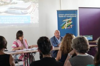 Rentrée scolaire 2024 Le président Weill qui fait un discours pour la Rentrée scolaire 2024