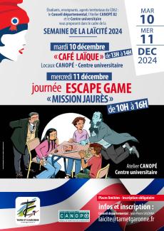 Affiche présentant les animations pour la semaine laïcité 2024 Affiche présentant les animations pour la semaine laïcité 2024