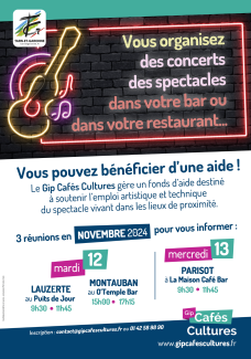 Affiche du gip culture  Affiche du gip culture avec un visuel de guitard