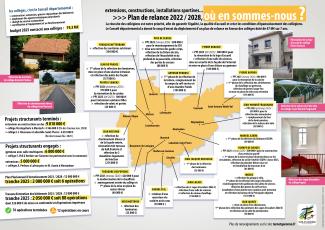 Carte des travaux des collèges 2025 Carte des travaux des collèges 2025