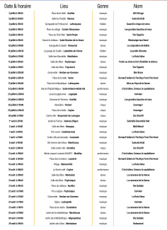 Programmation des spectacles 2026