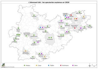 Carte des spectacles de L'étonnant été 2026"