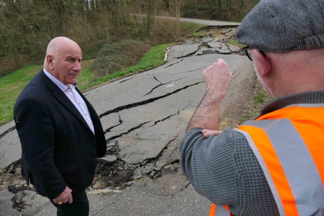 Point de situation Tempête Nils : Le Président Michel Weill se rend  sur le terrain auprès des agents de la voirie 